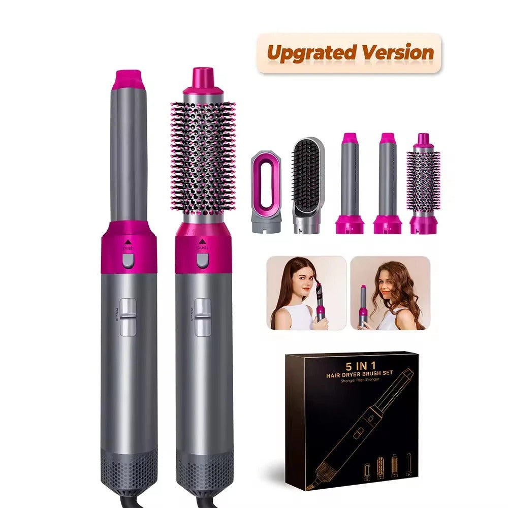 5-in-1 Multi Hair Styler: Hair Dryer, Curling Iron, Straightener, Hair Brush, and Styler.