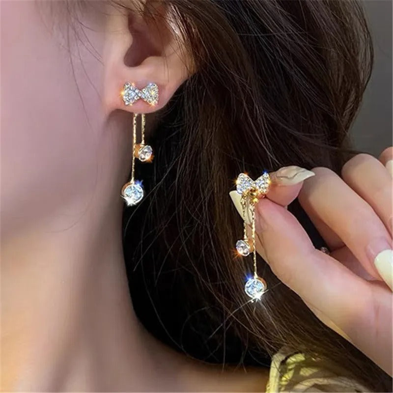 Elegant Gold Heart Pearl Stud Earrings - Korean Fashion 2024