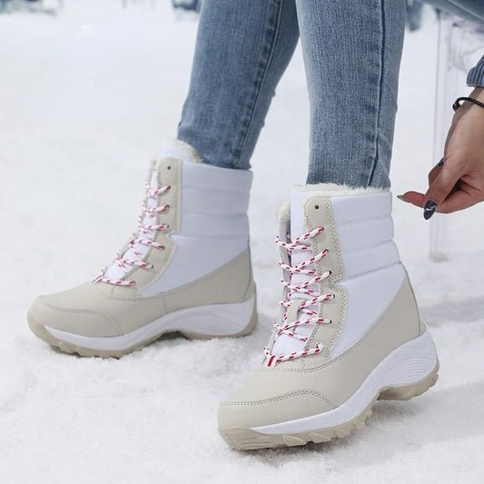 Ankel Boots for Women Winter Outdoor Warm Snow Boots Chunky Platform Waterproof Non-slip Warm Shoes Woman Boots Plus Size Casual