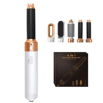 5-in-1 Multi Hair Styler: Hair Dryer, Curling Iron, Straightener, Hair Brush, and Styler.